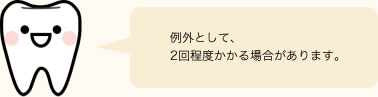 例外として、２回程度かかる場合があります。